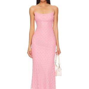 Bardot Adoni Pink Lace Midi Dress